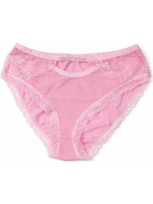 Papatya Dantelli Bayan Külot 40/42 Beden – Pembe