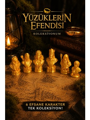 Major Hobi LOTR Karakter Büstleri Yüzüklerin Efendisi Gold Koleksiyon Seti Dekoratif Figür