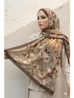 Ang-Scarf Nevbahar Desen Premium Pamuk Ipek Şal