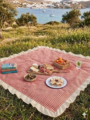 Hobizer Tekstil Piti Kareli Masa Örtüsü, Sofra Bezi, Piknik Örtüsü 200X200CM Dev Boy