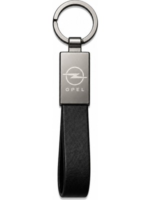 SAVEK Opel Anahtarlık Parlak Metal & Deri – Çift Tarafı Logolu, Premium Şık Tasarım, 12 x 2 cm Boyut, Araba Aksesuar