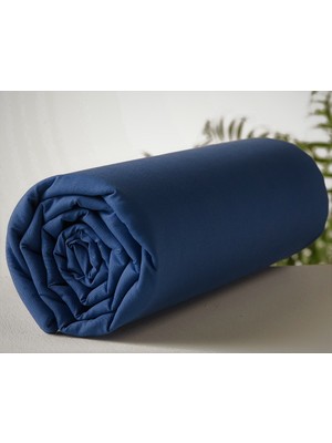 Maki Home %100 Pamuklu Lacivert 90X190+50X70 cm Tek Kişilik Lastikli Çarşaf Takımı