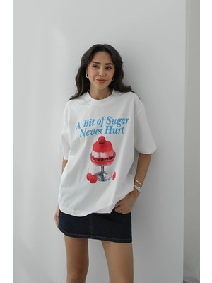 Havoş Sugar Never Baskılı Tişört