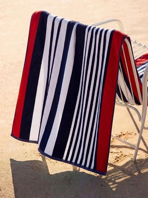 LC Waikiki Çizgi Desenli Plaj Havlusu 70X150 cm  (S6)