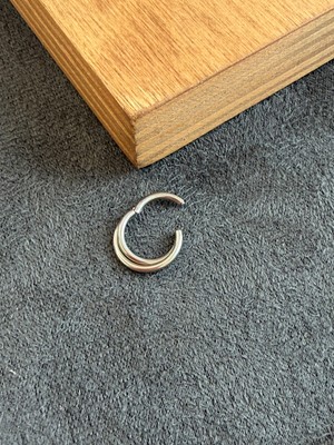 Rupen Kraft 316 L Cerrahi Çelik Çapraz Çift Şeritli Model Halka Piercing