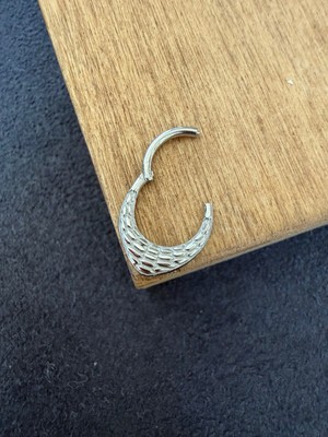 Rupen Kraft 316 L Cerrahi Çelik Otantik Desenli Oval Model Halka Piercing