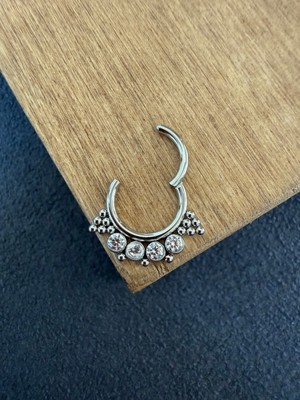 Rupen Kraft 316 L Cerrahi Çelik Zirkon Taşlı Pırlanta Model Halka Piercing