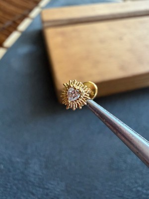 Aida Jewelss %100 316 L Cerrahi Çelik Kalpli Zarif Helix Tragus Kıkırdak Piercingi