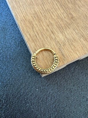 Aida Jewelss %100 316 L Cerrahi Çelik Antik Desen Kilitli Halka Piercing