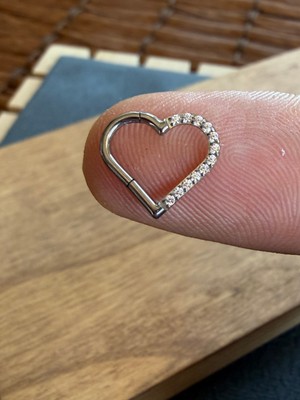 Aida Jewelss Gerçek G23 Titanium Kalp Modeli Kilitli Titanum Halka Piercing