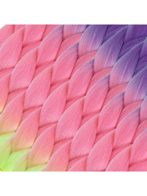 Colezium Afrika Örgülük Ombreli Sen  100 Gr. / Mor / Açık Pembe / Neon Sarı