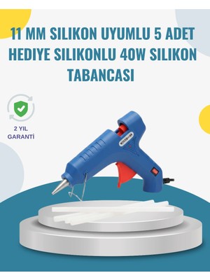 TKÇ 5 Silikon Hediyeli 40W Sıcak Silikon Tabancası Pratik Güçlü Kullanım
