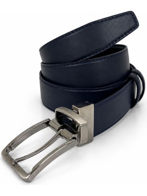 Paşala Leather Erkek Çift Taraflı Kemer 3.5 cm Siyah ve Lacivert Kullanımlı Döner Tokalı Klasik Günlük Kullanıma Uygun Şık Tasarım