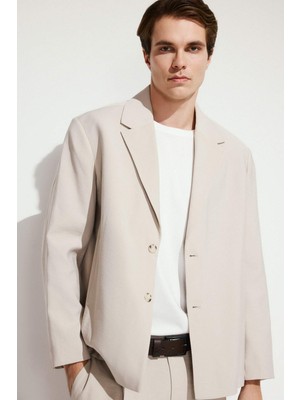 DeFacto Oversize Blazer Bej Ceket H7041AX26SM