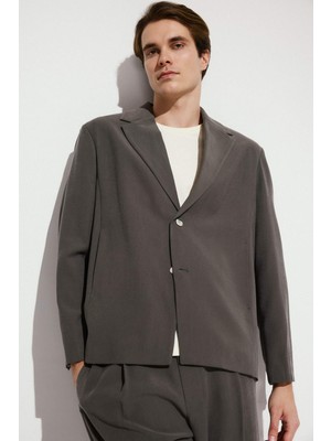 DeFacto Oversize Blazer Koyu Khakı Ceket H7041AX26SM