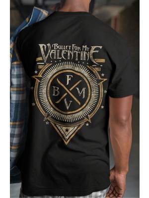 Sevbano Bullet For My Valentine Rock Metal Müzik Grubu Sırt Baskılı Unisex Oversize Tişört