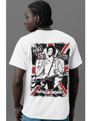 Sevbano Sex Pistols Rock Metal Müzik Grubu Sırt Baskılı Unisex Oversize Tişört