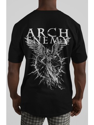 Sevbano Arch Enemy Rock Metal Müzik Grubu Sırt Baskılı Unisex Oversize Tişört