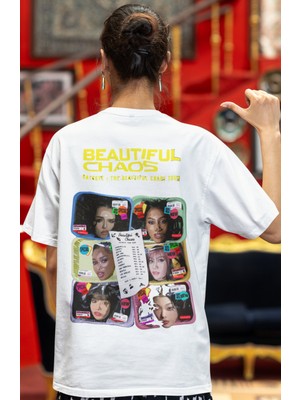 Sevbano Katseye Beautiful Chaos Kpop Müzik Grubu Sırt Baskılı Unisex Oversize Tişört