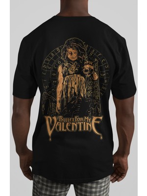 Sevbano Bullet For My Valentine Rock Metal Müzik Grubu Sırt Baskılı Unisex Oversize Tişört