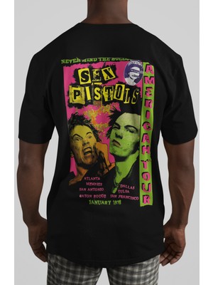 Sevbano Sex Pistols Rock Metal Müzik Grubu Sırt Baskılı Unisex Oversize Tişört