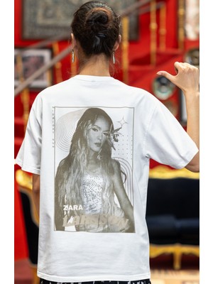 Sevbano Zarıa Larsson Şarkıcı Sırt Baskılı Unisex Oversize Tişört