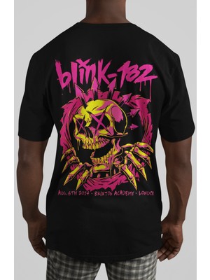 Sevbano BLINK-182 Rock Metal Müzik Grubu Sırt Baskılı Unisex Oversize Tişört