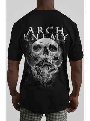 Sevbano Arch Enemy Rock Metal Müzik Grubu Sırt Baskılı Unisex Oversize Tişört