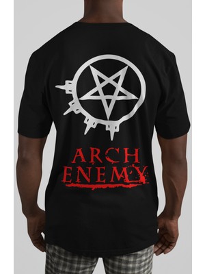 Sevbano Arch Enemy Rock Metal Müzik Grubu Sırt Baskılı Unisex Oversize Tişört