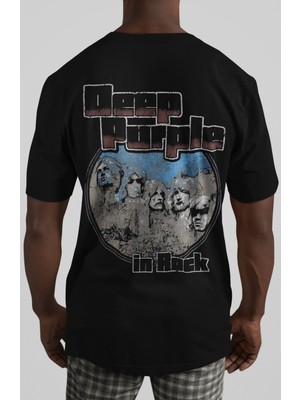 Sevbano Deep Purple Rock Metal Müzik Grubu Sırt Baskılı Unisex Oversize Tişört