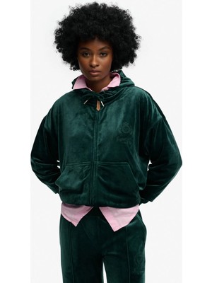 Superdry Yeşil Kadın Kapüşonlu Nakışlı Sweatshirt W2012544A