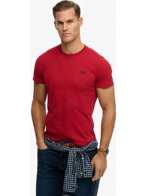 Superdry Kırmızı Erkek Logo Baskılı T-Shirt M1011245B-5OV Essentıal Logo Embtee