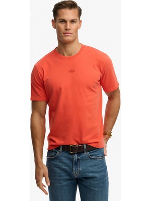 Superdry Turuncu Erkek Logo Baskılı T-Shirt M1012366A-UM2 Mıcro Logo Tshırt