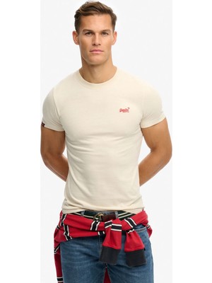 Superdry Beyaz Erkek Logo Baskılı T-Shirt M1011245A-J7K Essentıal Logo Embtee