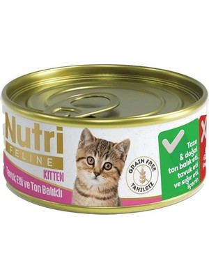 Colezium Nutri Feline Tahılsız Tuk Etli ve Ton Balıklı Yru Kedi Konservesi 85GR