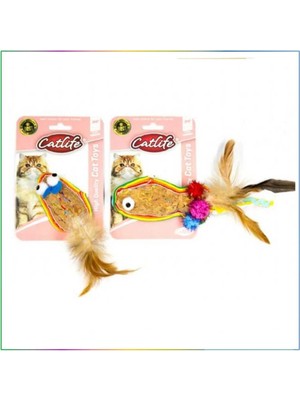 Colezium Catlife Meşe Mantarı Kedi Oyuncağı Renkli Püsküllü