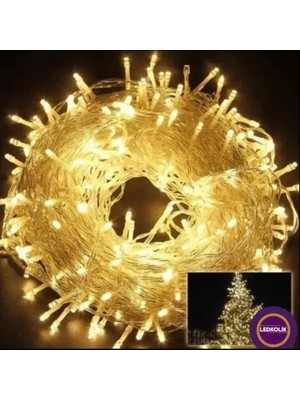 sbodurhome Yılbaşı Aydınlatması 100 LED Perde Hortum Sıcak Beyaz Işık