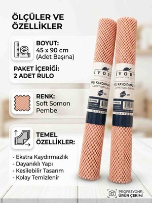 Ivory Halı Kaydırmaz Mat 45X90 cm 2 Ad ( Carpet Non - Slip Mat)