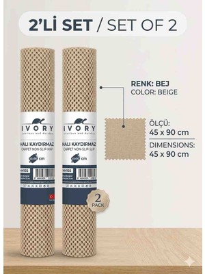 Ivory Halı Kaydırmaz Mat 45X90 cm 2 Ad ( Carpet Non - Slip Mat)