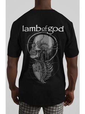 Sevbano Lamb Of God Rock Metal Müzik Grubu Sırt Baskılı Unisex Oversize Tişört