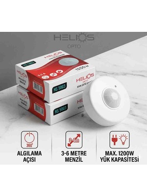 Helios Opto Hs 5003 Sıva Üstü Tavan Sensörü - 360° Algılama
