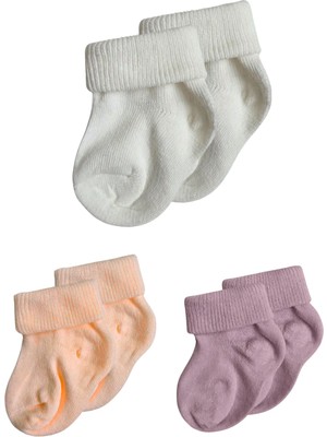 Panfilia 0-6 Ay Pamuklu Bebek Çorabı 3'lü Set