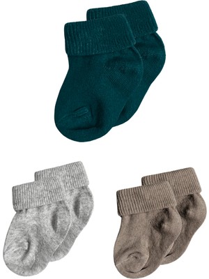 Panfilia 0-6 Ay Pamuklu Bebek Çorabı 3'lü Set