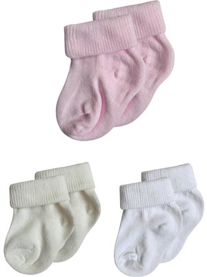 Panfilia 0-6 Ay Pamuklu Bebek Çorabı 3'lü Set