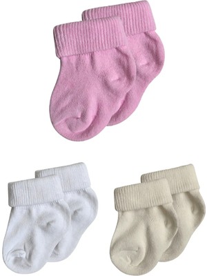 Panfilia 0-6 Ay Pamuklu Bebek Çorabı 3'lü Set