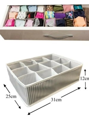 Colezium 12 Bölmeli Pratik Bölmeli Çekmece Düzenleyici Organizer(Iç Çamaşırı Krat Çorap Düzenleyici)