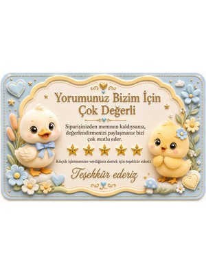 Oyuncak Mağazası Temalı Thank You Kartı | Müşteri Yorum Kartı | 8x5 cm