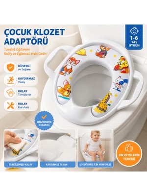 Primeaks Çocuk Klozet Adaptörü Kaydırmaz Tuvalet Eğitim Oturağı Ergonomik ve Kolay Temizlenebilir