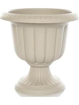 Ayaklı Plastik Saksı, Beyaz, Deliksiz, 3,4 Litre, Uv Dayanıklı, Balkon ve Bahçe Için