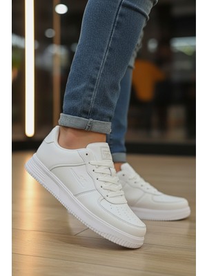 Enoch Erkek Deri Dokulu Hafif Kalın Tabanlı Bağcıklı Klasik Günlük Spor Ayakkabı Sneaker